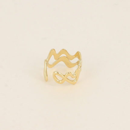 Bague - 2 lignes ondulées