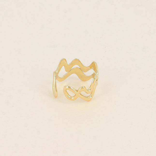 Bague - 2 lignes ondulées