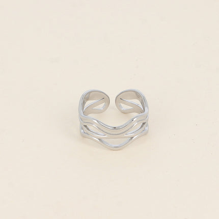 Bague - 3 lignes ondulées