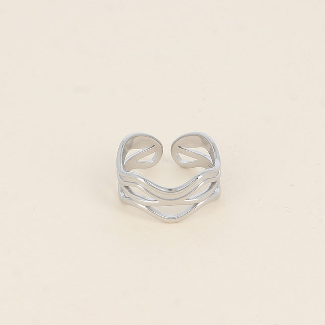 Bague - 3 lignes ondulées