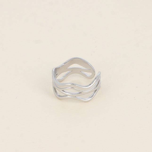 Bague - 3 lignes ondulées