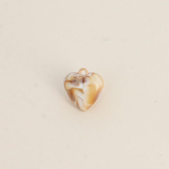 Perle - coeur en résine, 20 pièces