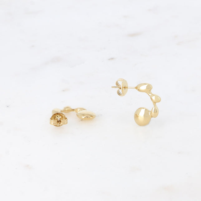 Creole earrings - ring with a wavy teardrop effect