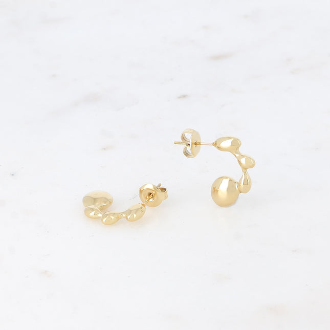 Creole earrings - ring with a wavy teardrop effect