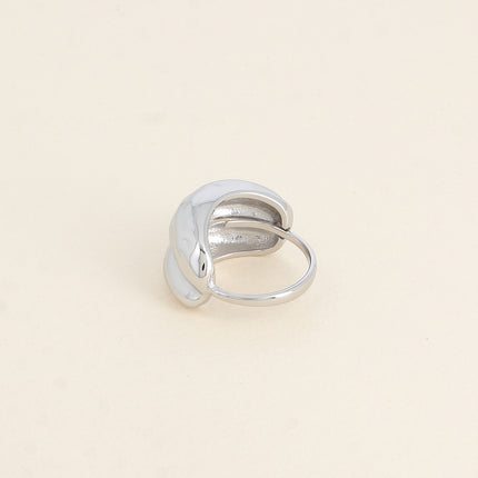 Bague - pièce à 2 rangs, lisse et martelé