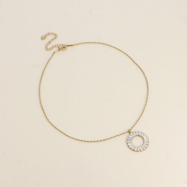 Collier Lorelia - cercle de cristaux rectangulaires