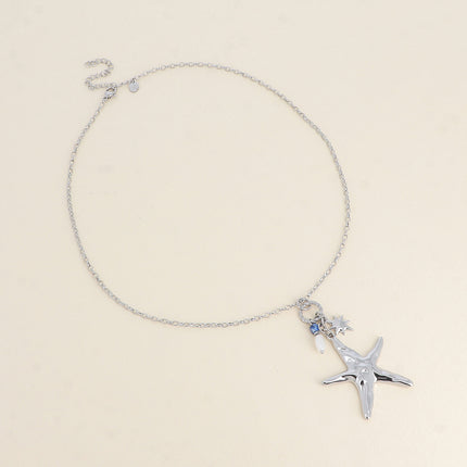 Collier - étoile de mer, pierres naturelles et étoile de Nord