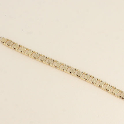 Bracelet Hojicha - maille carrée et tubes martelés alternés