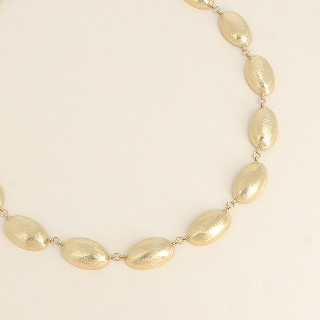 Collier Nilgiri - gros maillons ovales effet brossés et incurvés