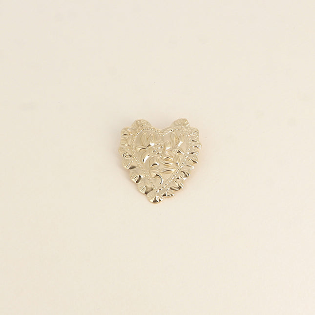 Broche - motif coeur texturé