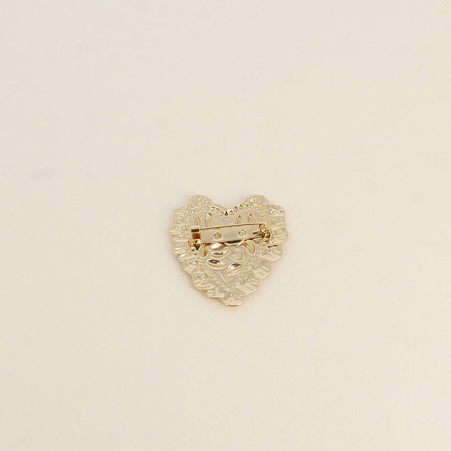 Broche - motif coeur texturé