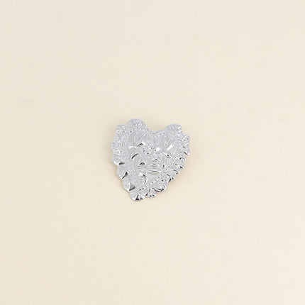 Brooch - textured heart pattern