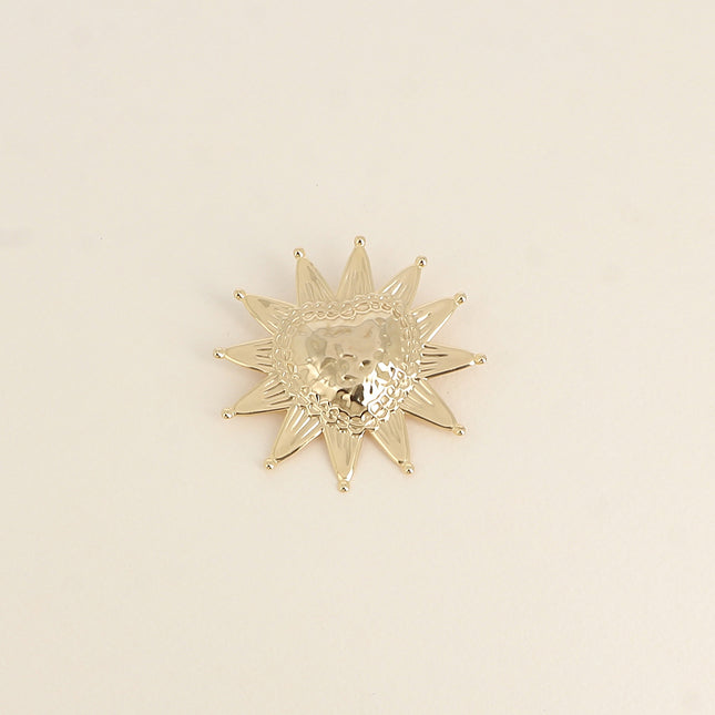 Broche Amaretto - motif coeur texturé 53 x 52 mm