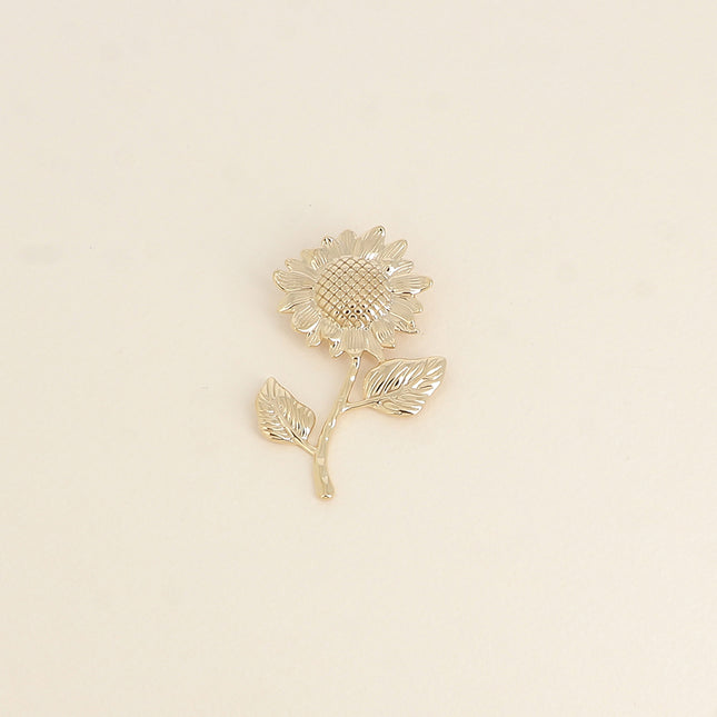 Broche Sépia - fleur de tournesol