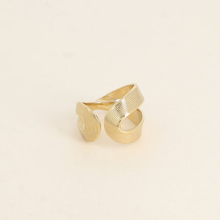 Bague ouverte - formes ajourées et striées