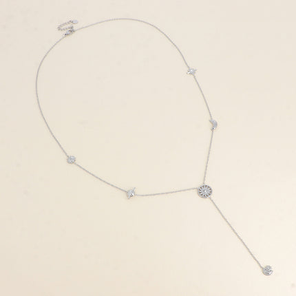 Collier Y - breloques galactiques (étoile, planète Jupiter, lune, soleil, éclipse)