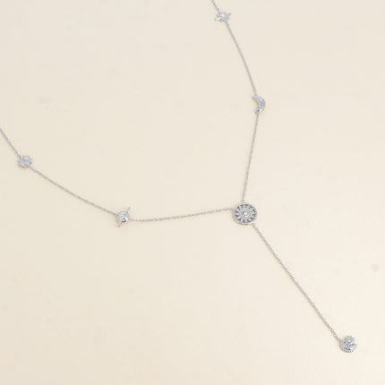 Collier Y - breloques galactiques (étoile, planète Jupiter, lune, soleil, éclipse)