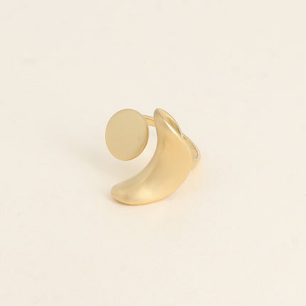 Bague ouverte - forme lunaire et rond effet mat