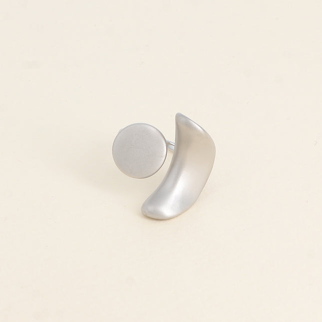 Bague ouverte - forme lunaire et rond effet mat