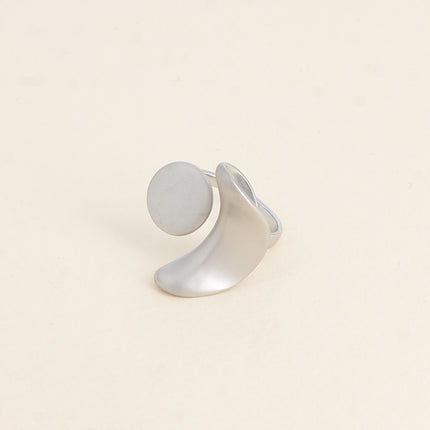 Bague ouverte - forme lunaire et rond effet mat