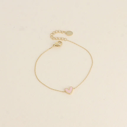 Bracelet - pendentif coeur en émail