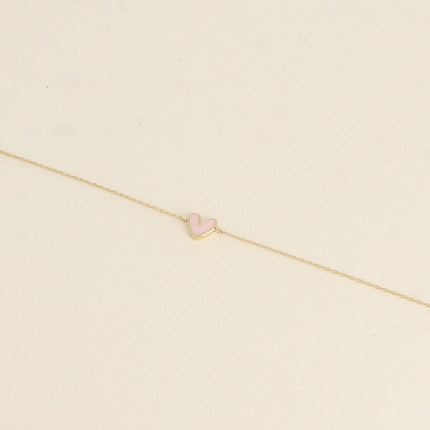 Bracelet - pendentif coeur en émail