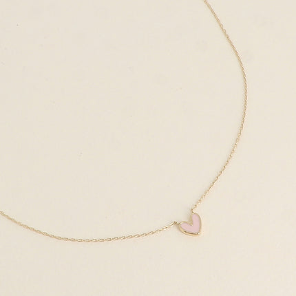 Collier - pendentif coeur en émail