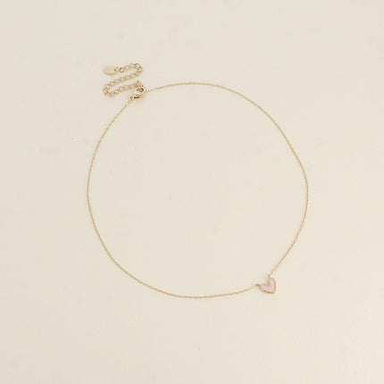 Collier - pendentif coeur en émail