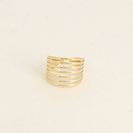 Bague large Daphne - 7 lignes ajourées