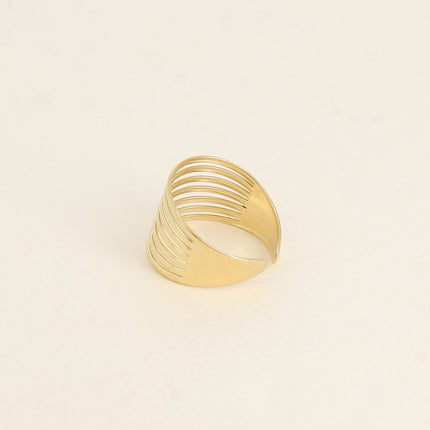 Bague large Daphne - 7 lignes ajourées