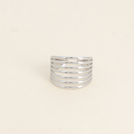 Bague large Daphne - 7 lignes ajourées