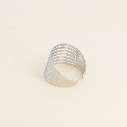 Bague large Daphne - 7 lignes ajourées