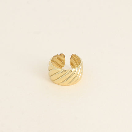 Bague large Eulia - anneau effet torsadé