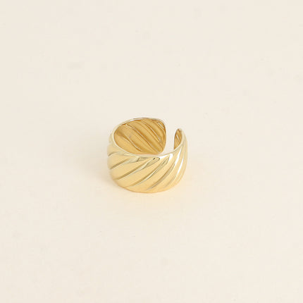 Bague large Eulia - anneau effet torsadé