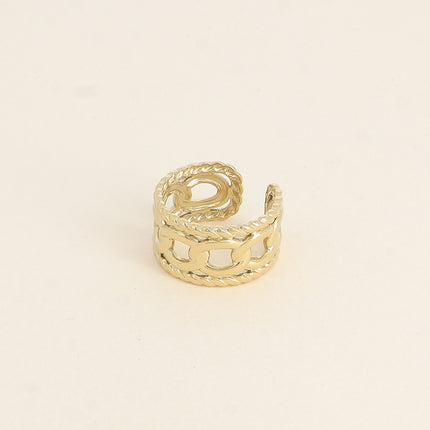 Bague large Apola - lignes entrelacées, tressées et lisses