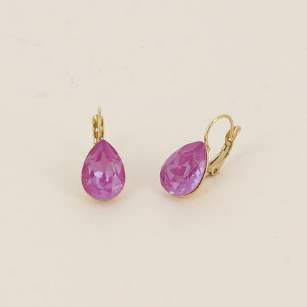 Boucles dormeuses Bertille - goutte et cristaux Swarovski®