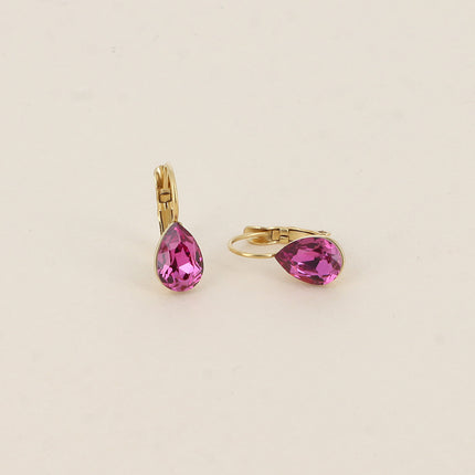 Boucles dormeuses Bertille Mini - goutte et cristaux Swarovski®