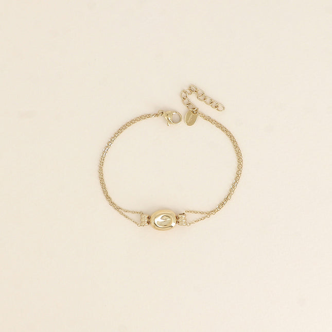 Bracelet - petite pastille bombée et incurvée