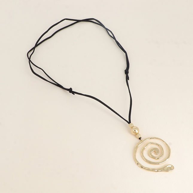 Sautoir sur cordon - pendentif spirale