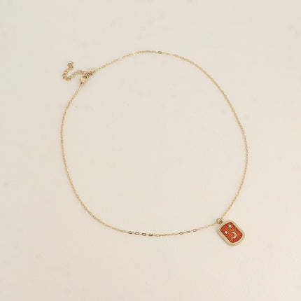 Collier Aquila - plaquette en émail avec lune, étoiles et oxydes de zirconium