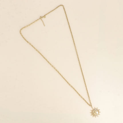 Long necklace - pendant in the shape of an eclipse (stars, moon and sun)