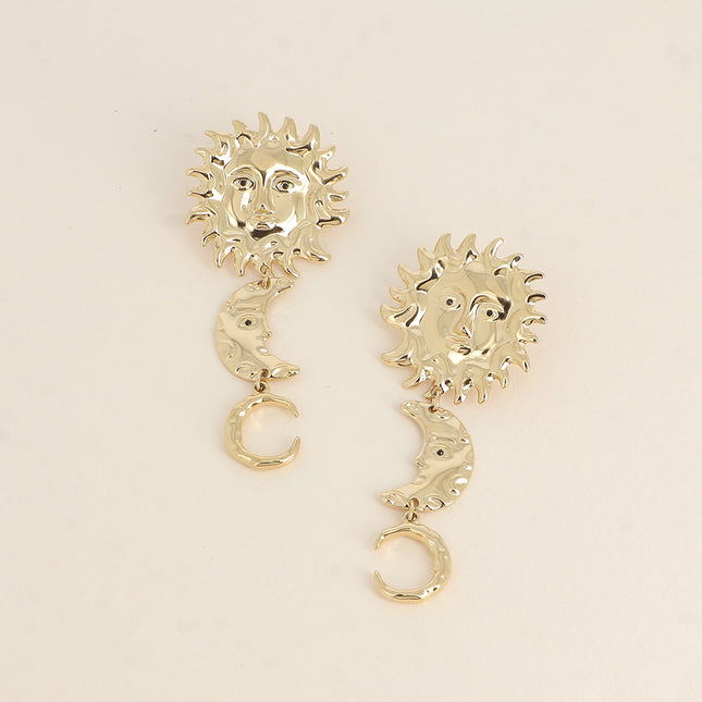 Dangle earrings - 3 pieces (sun, 2 moons)