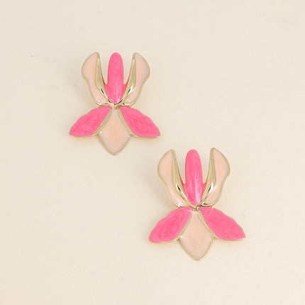 Sélia stud earrings - enameled flower