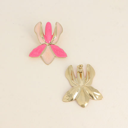 Sélia stud earrings - enameled flower