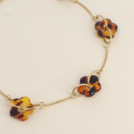 Collier - 5 fleurs de résine