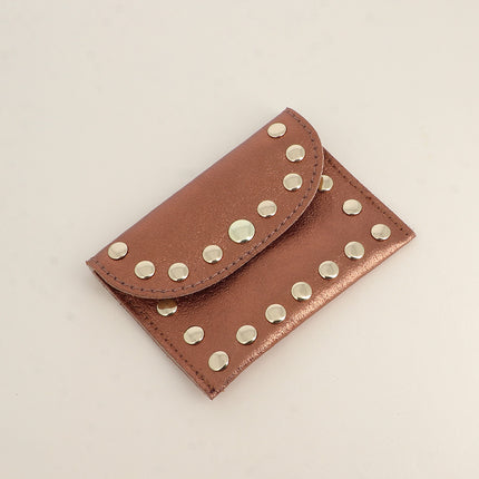 Pochette Rock - cloutée, véritable cuir de vachette, 1 compartiment