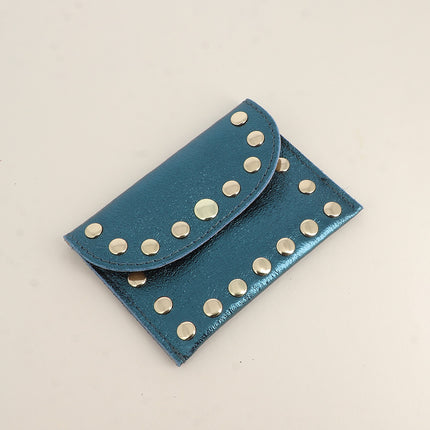 Pochette Rock - cloutée, véritable cuir de vachette, 1 compartiment