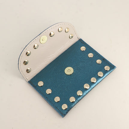 Pochette Rock - cloutée, véritable cuir de vachette, 1 compartiment
