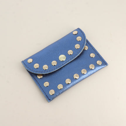 Pochette Rock - cloutée, véritable cuir de vachette, 1 compartiment