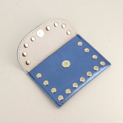 Pochette Rock - cloutée, véritable cuir de vachette, 1 compartiment